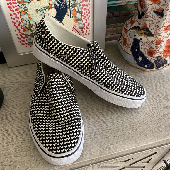 Vans Shoes - Heart Print Vans Slip On Sneaker